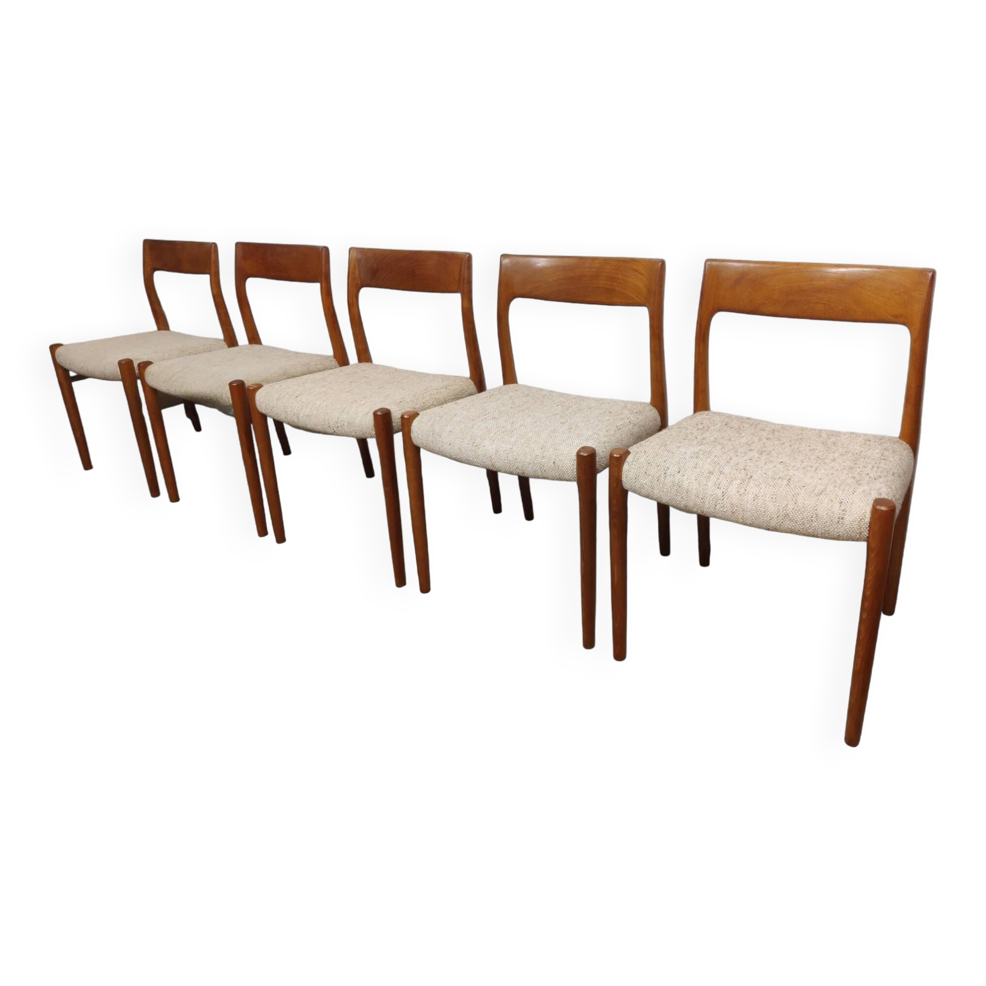 Dining Room Chairs Model No. 77 by Niels Otto Møller, Set of 5