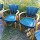 Ensemble de 4 fauteuils bridge 1950