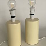Paire de lampes anglaises céramique jaune