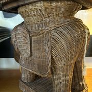 Rattan Elephant table in the style of Vivaï del Sud, Italy 1970