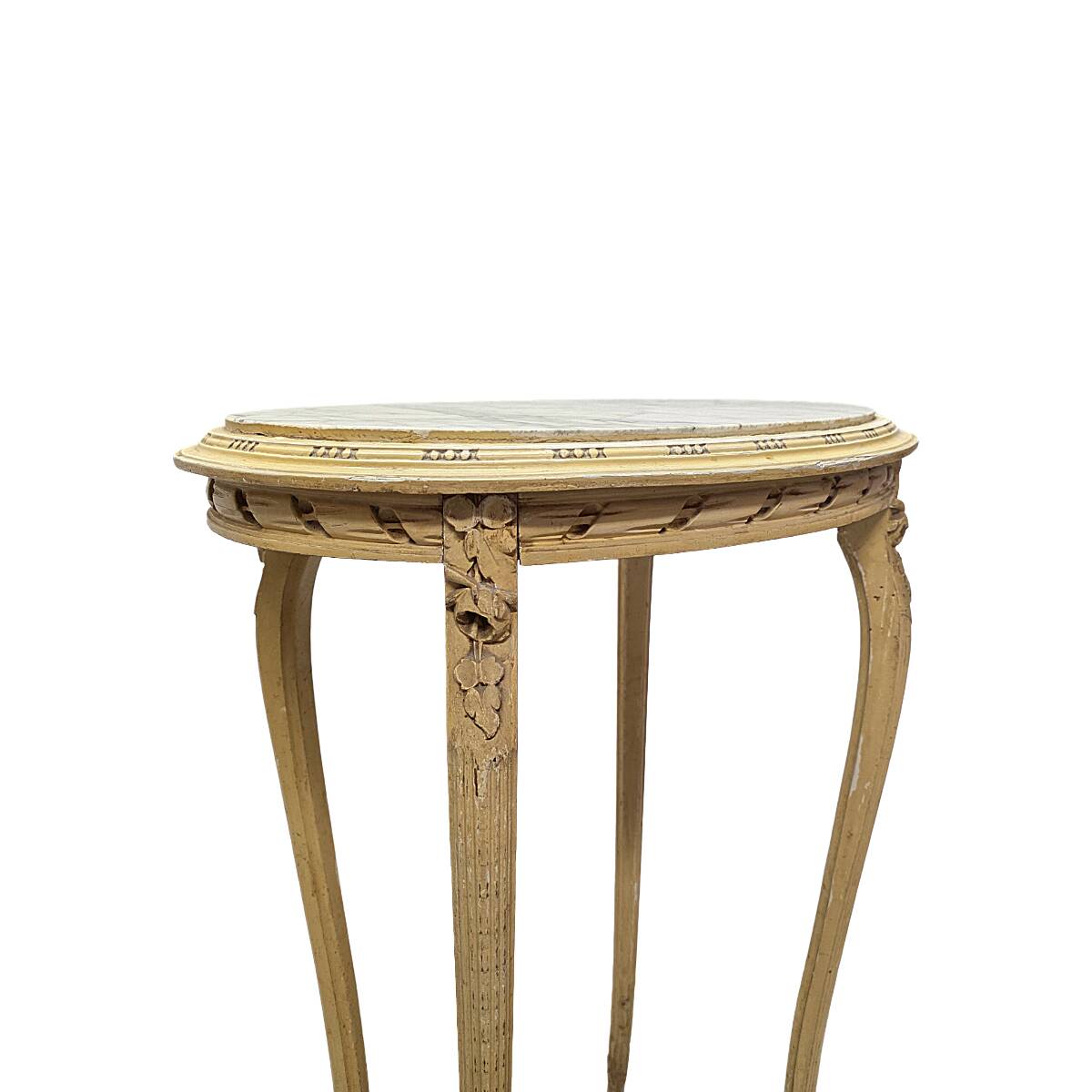 Antique French Classic Side Table with marble top, late 1800s