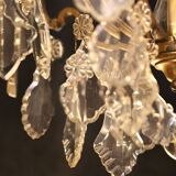 19th Century Crystal and Bronze Chandelier with Tassels