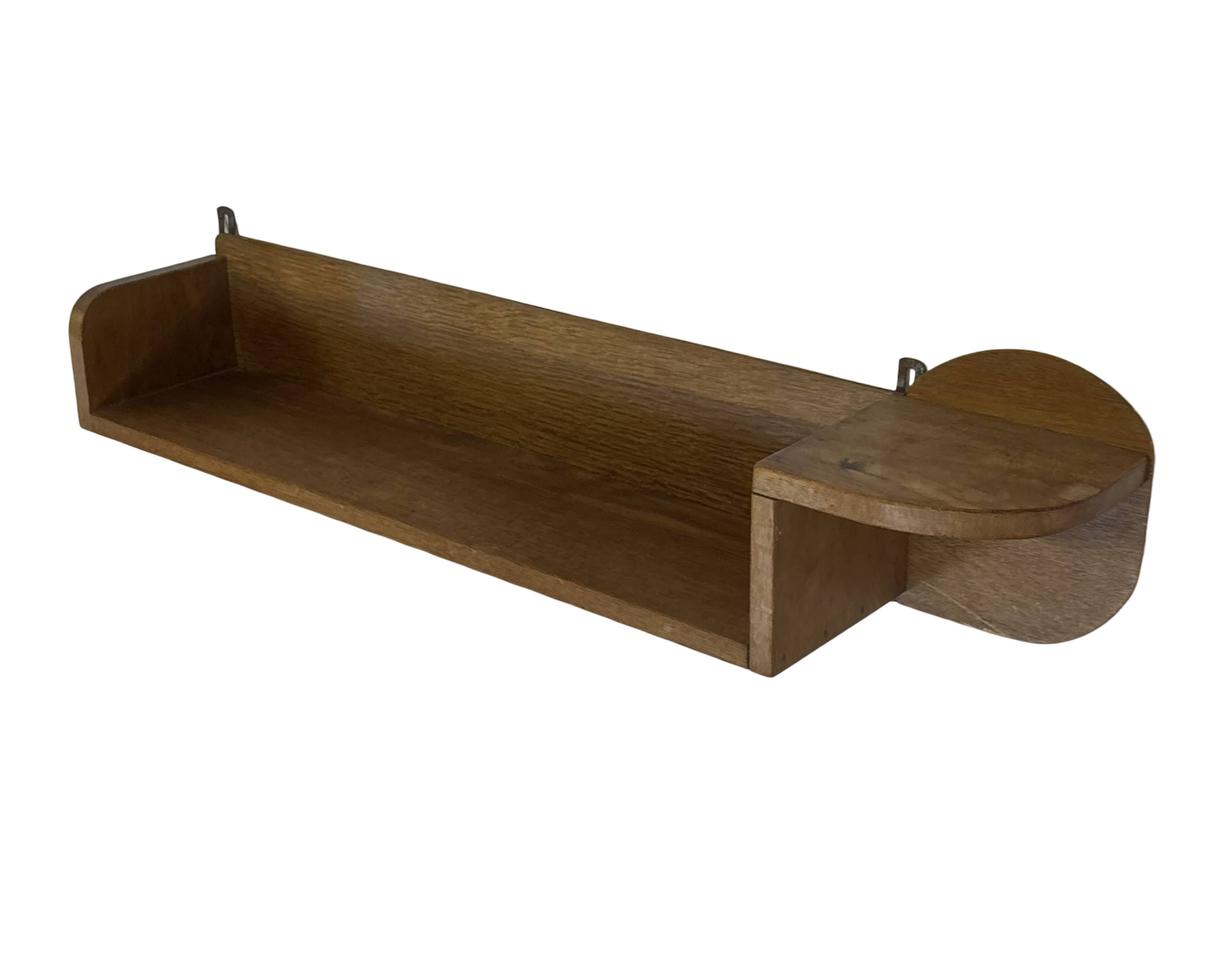 Vintage wooden wall shelve rack bookshelf in wood minimalist