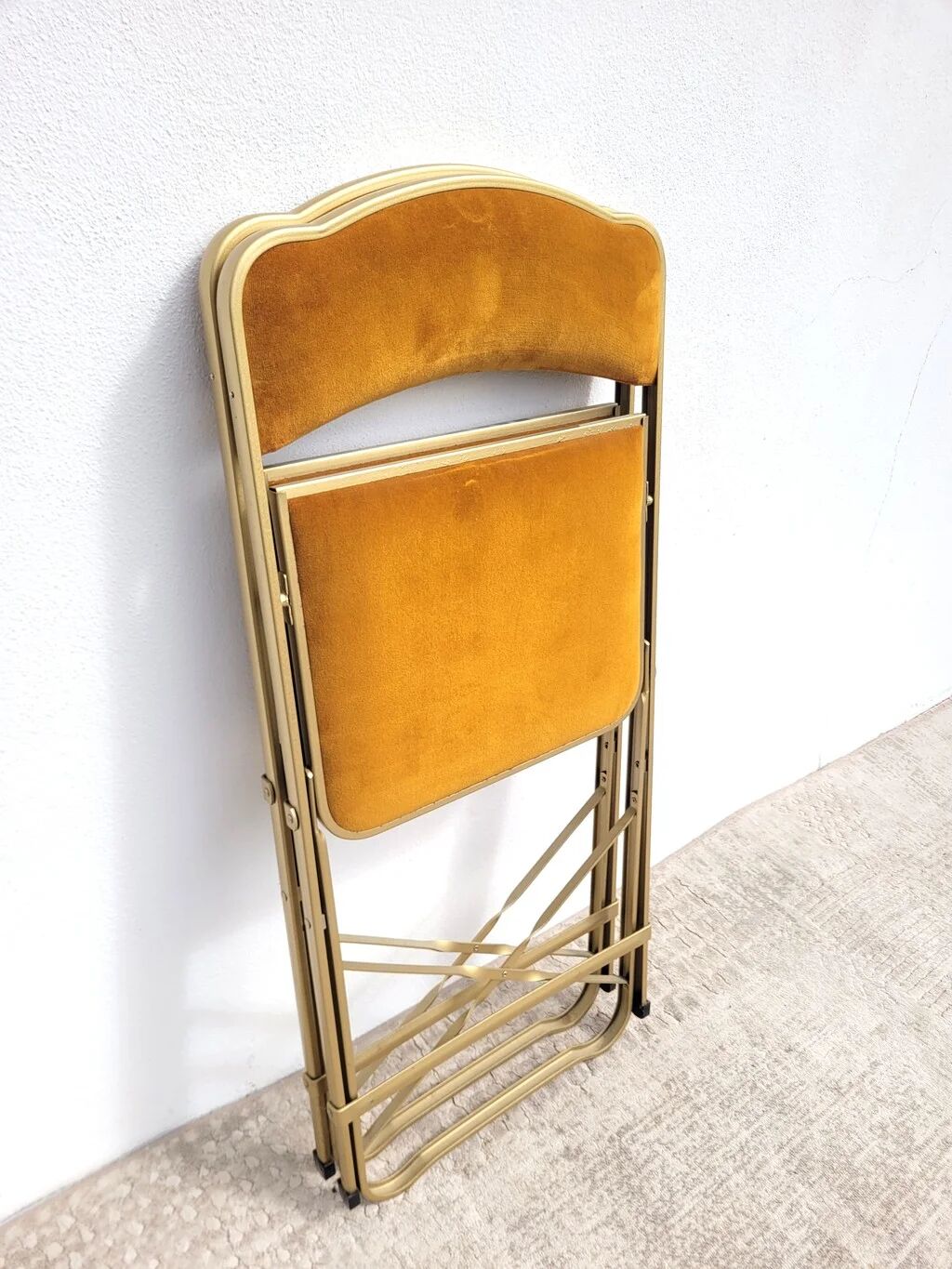 Pair of vintage mustard Opera chairs from the 70s.