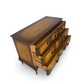 Commode italienne en placage et bois massif de noyer, années 1940-1950