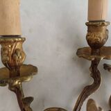 Brass candlestick wall lamps