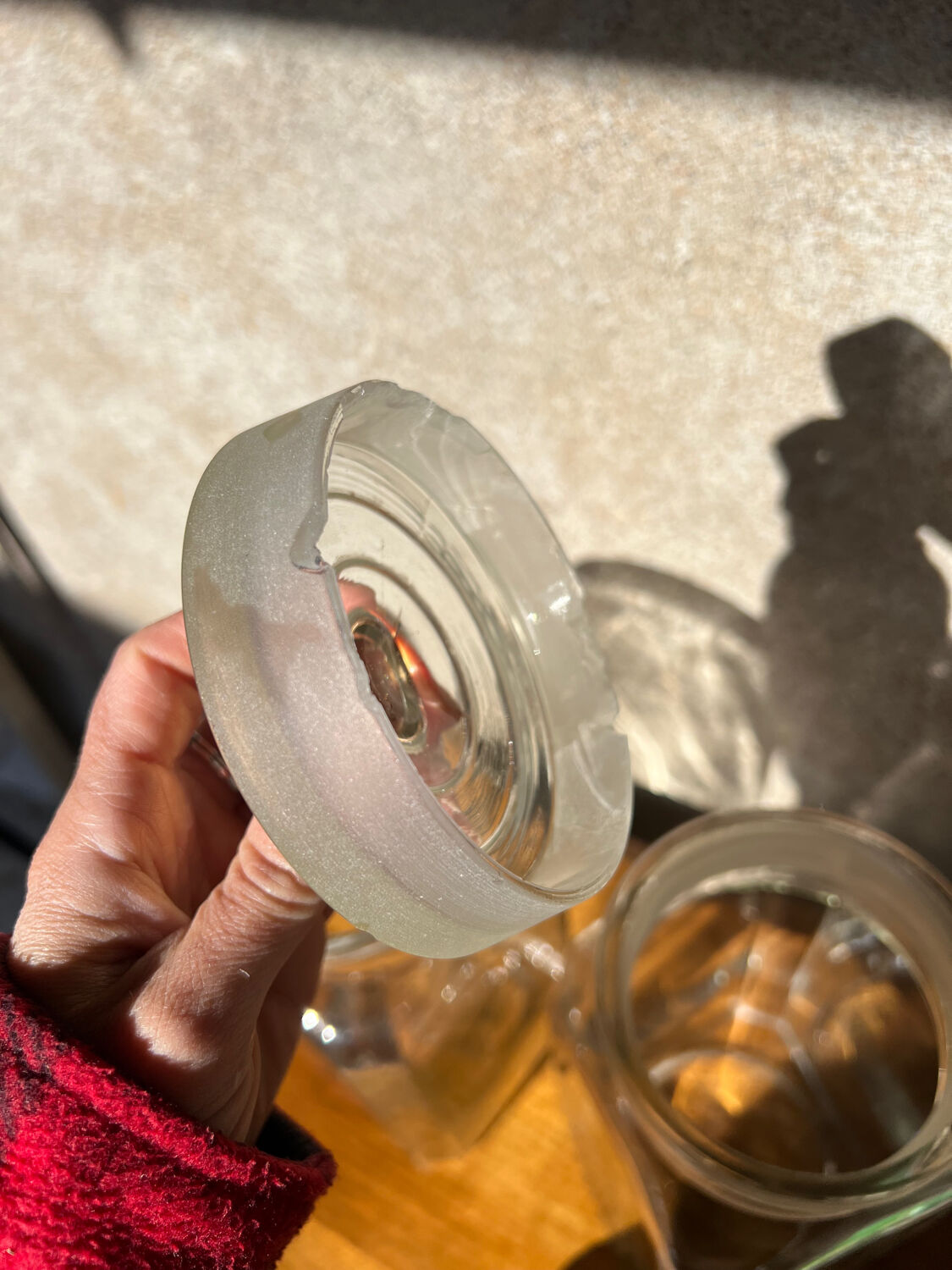 2 vintage glass jars