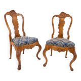 A pair of antique chairs from the late 19th century, France. After renovation.