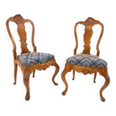 A pair of antique chairs from the late 19th century, France. After renovation.