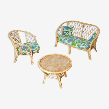 Vintage rattan lounge set 1970