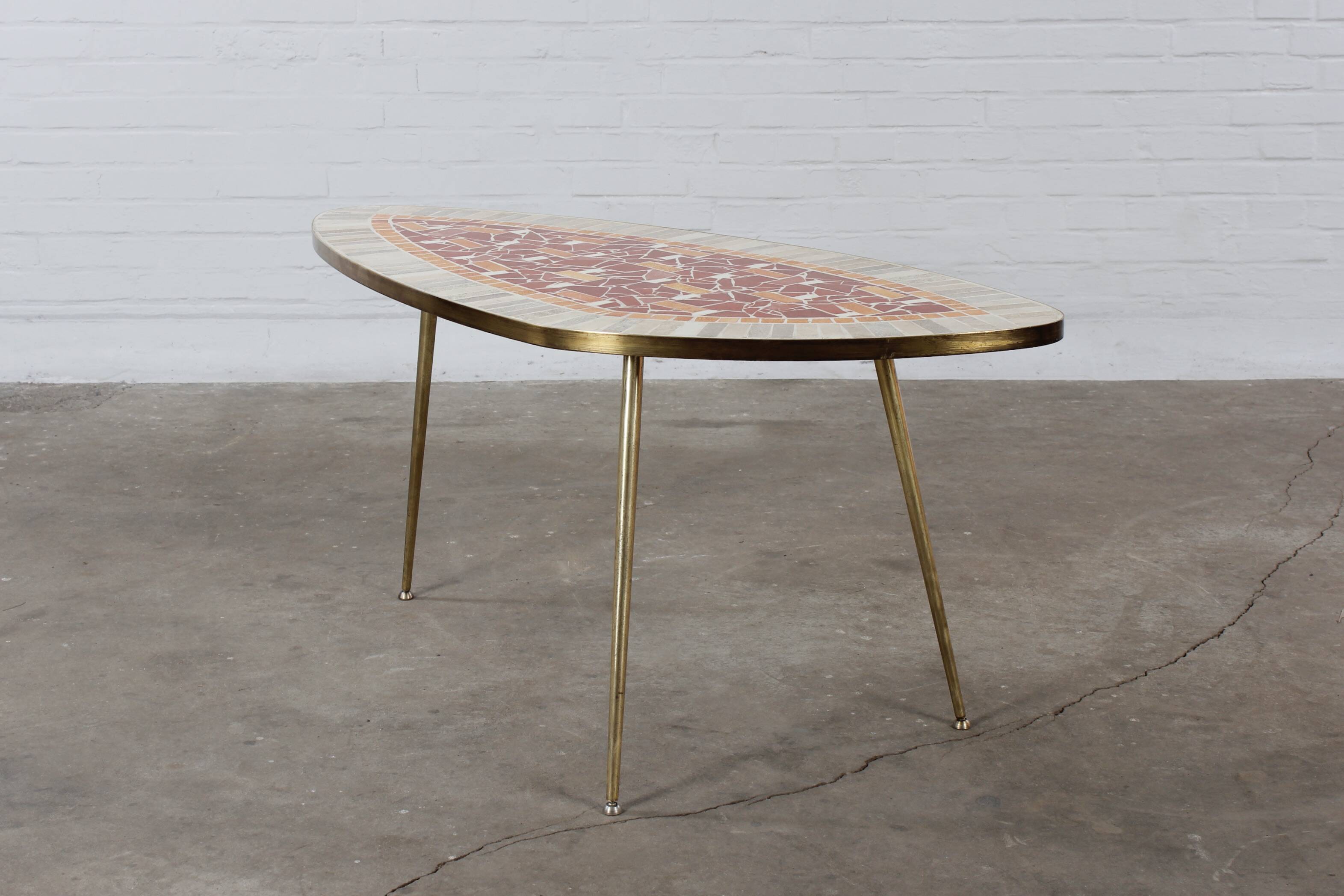 Artist mosaic table K. Theessen coffee table vintage