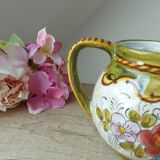 Pitcher, tiled kid from Deruta, Italy, Vintage