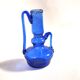 Miniature soliflore vase, antique blown glass in blue, craftsmanship from 1900.