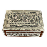 Mother-of-pearl and wood jewelry box