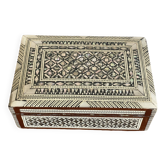 Mother-of-pearl and wood jewelry box