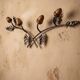 Signed Hand-Forged Iron & Wood Acorn Coat Rack, 1960s