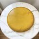 Mathieu Matégot round perforated metal tray, yellow, France 1950s
