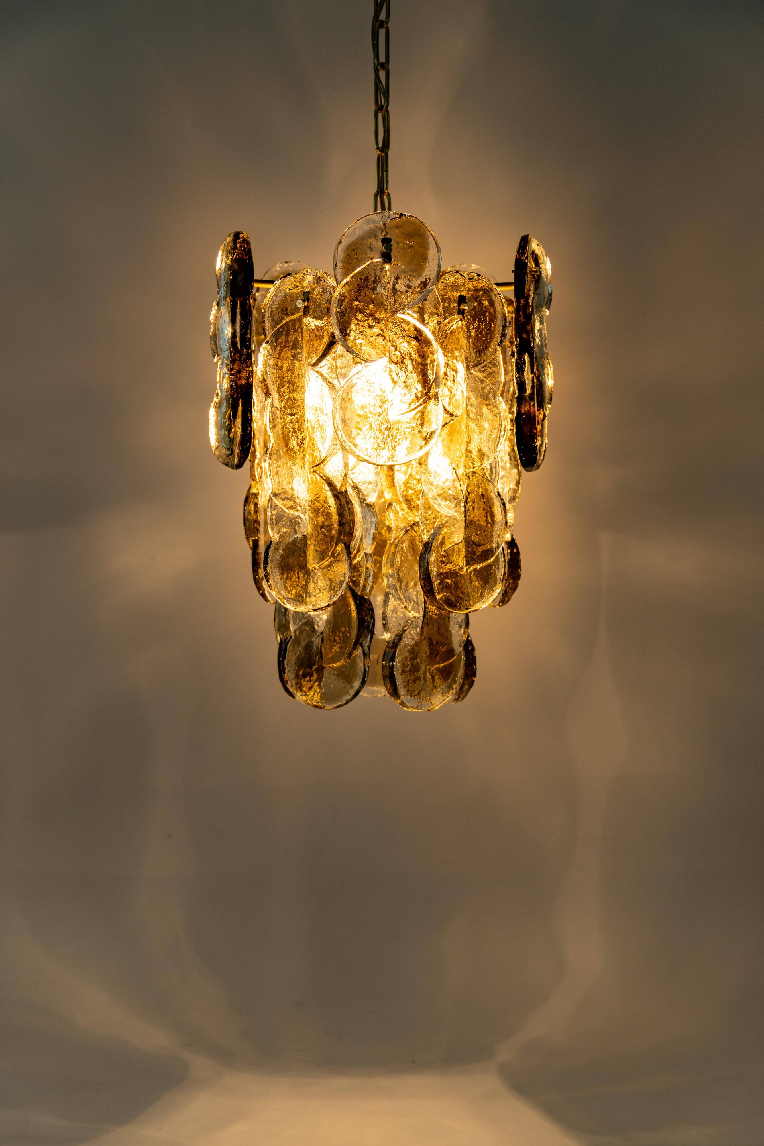 Smoked glass suspension by Murano, Kalmar, Austria, 1970s