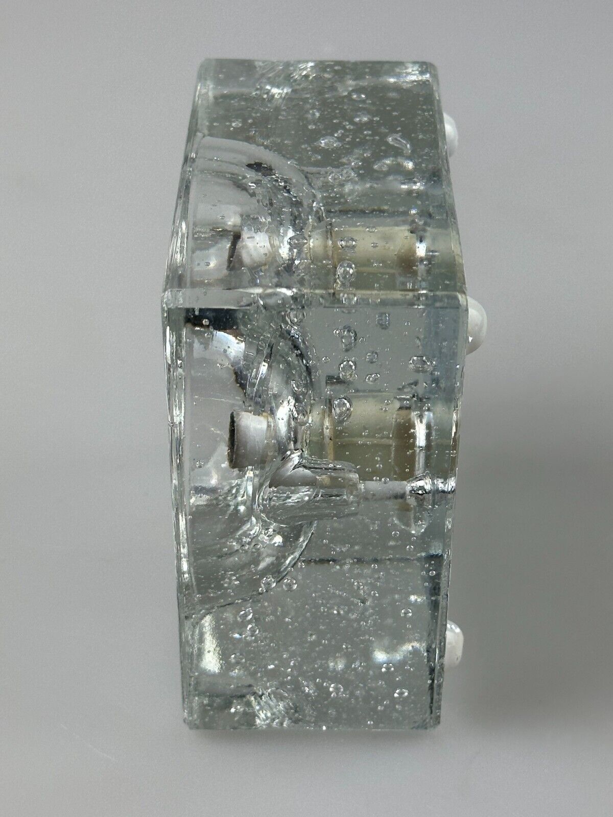 60s 70s Wall Lamp Ice Glass Cube Wall Sconce by Müller & Zimmer Germany