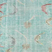 Teal Green Turkish Vintage Rug, Persian Style Living Room Carpet, 222x321Cm