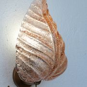Set of 2 Wall Light Pink colour Murano Glass Leave by Barovier e Toso, 1950