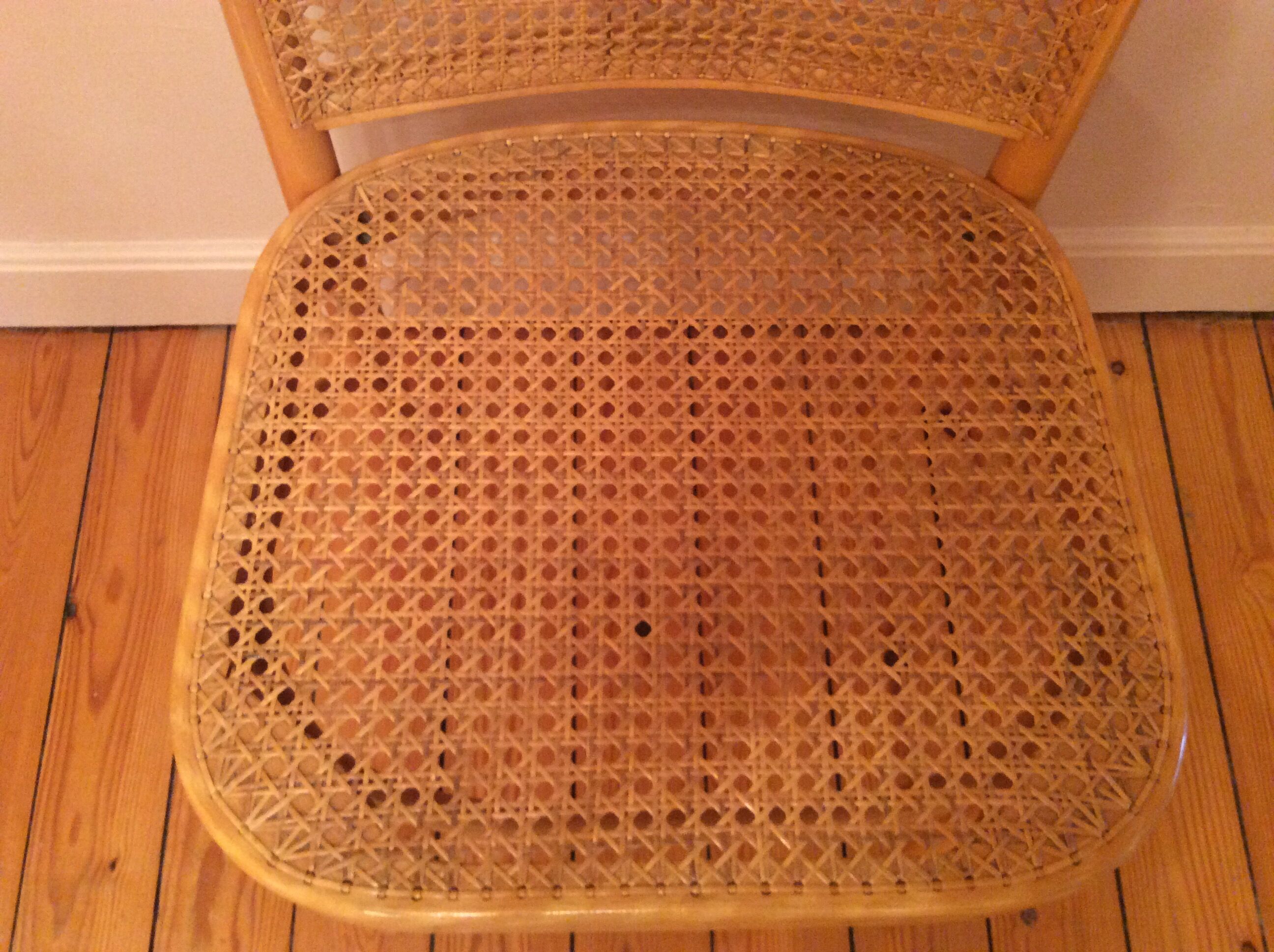 2 vintage canned chairs