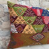 Housse de coussin kilim berbère vintage, coussin en laine marocaine