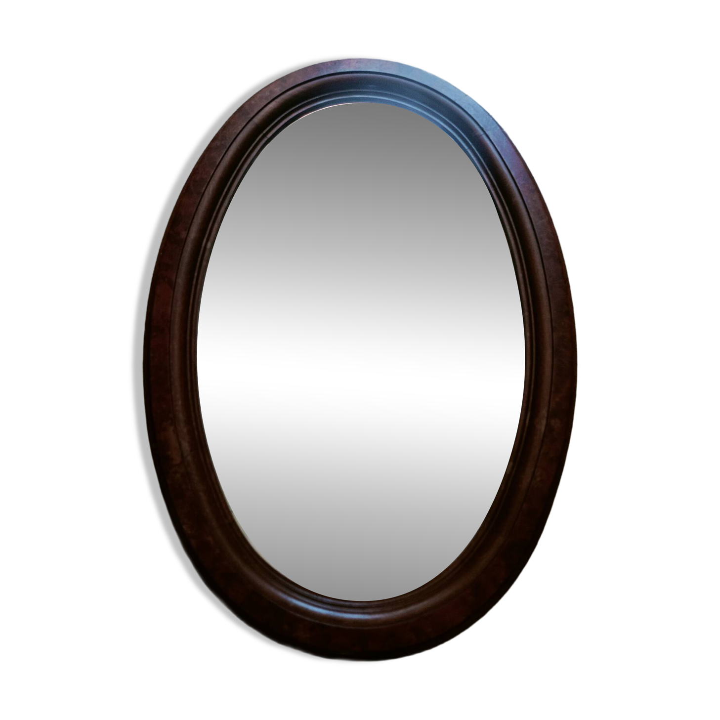 Miroir ovale biseauté Art Déco
