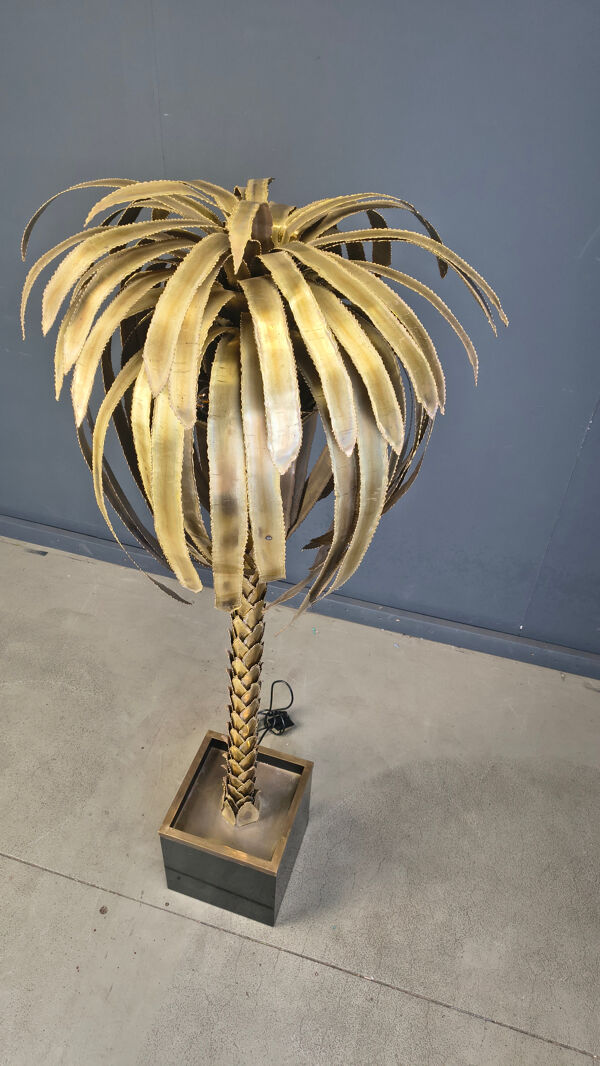 Lampadaire en laiton en forme de palmier par Maison Jansen, années 1970.