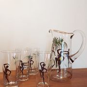 Set carafe and 4 crystal glasses Villeroy & Boch 1950