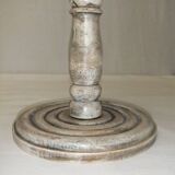 Wooden side table plant holder ivory patina ashtray rotating tray