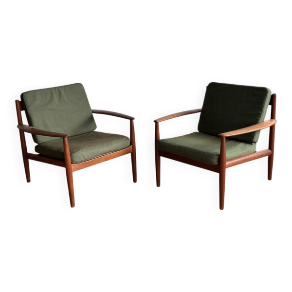 Paire de fauteuils danois FD118 par Grete Jalk pour France & Søn 1960