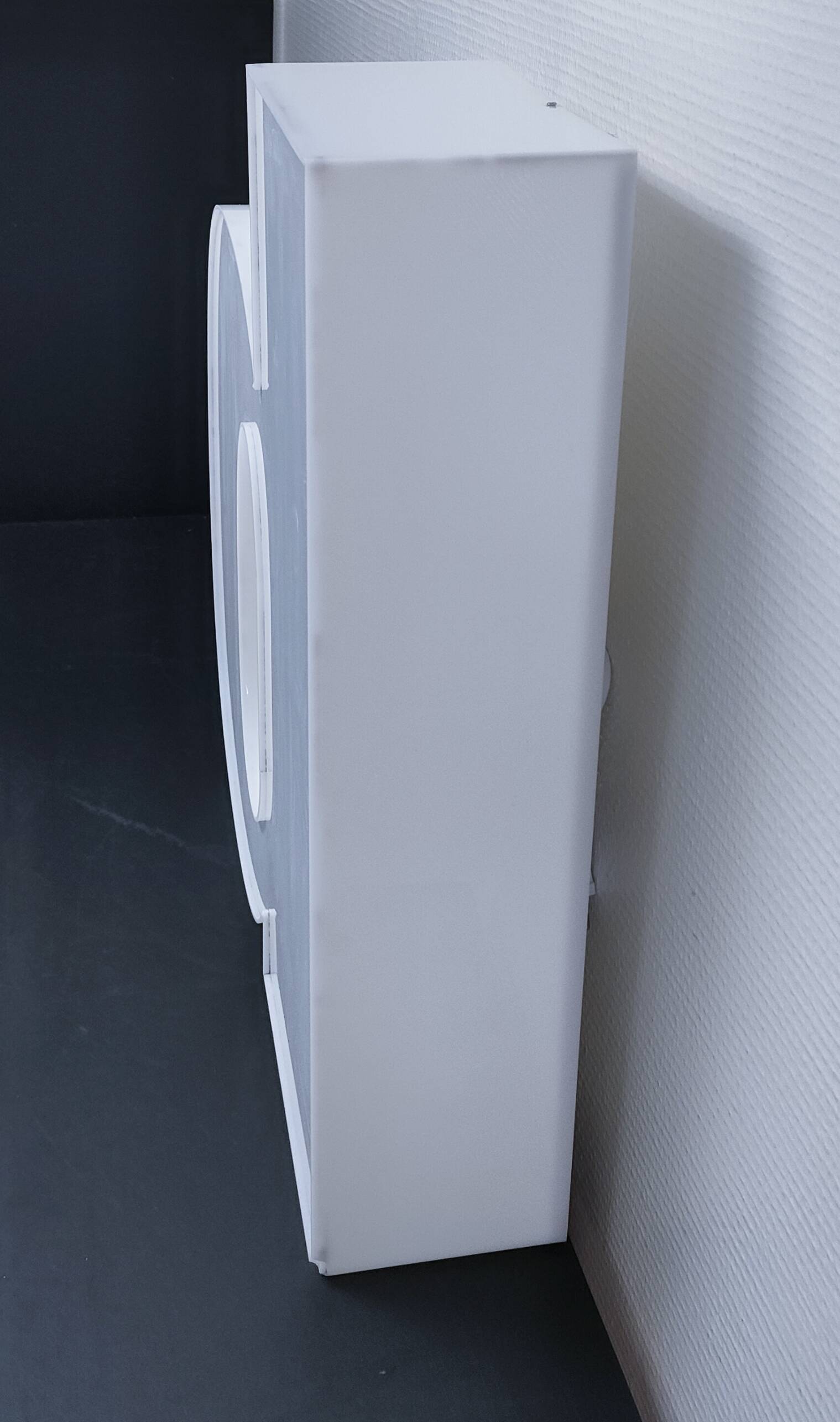 Letter lamp "D" plexiglass 80s