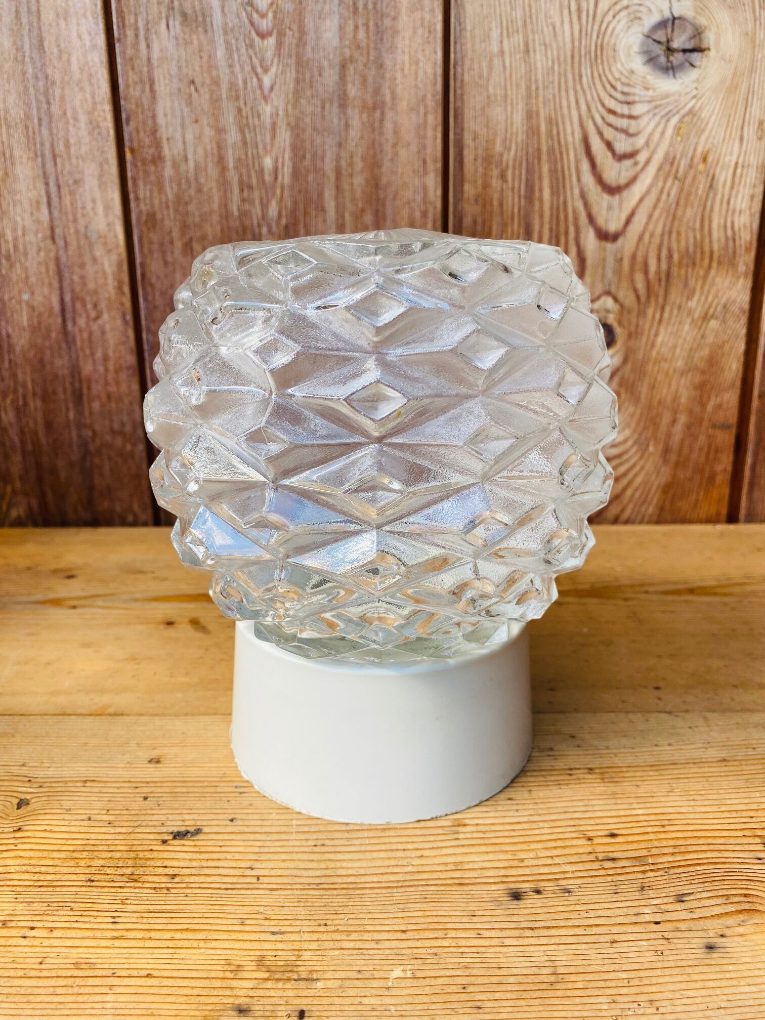 Old molded glass wall lamp
