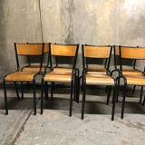 8 mulcca vintage school chairs