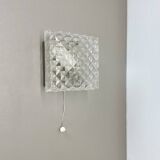 Small Cubic Textured Glass Wall Light in the Style of Orrefors, Germany, 1970s