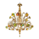 Contemporary Lively Transparent and Gold Floral Chandelier in Murano Glass