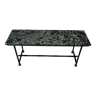 Table basse en fer forgé et marbre vert des Alpes