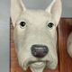 Dog head bookends ~ composite resin ~ vintage from the 70s/80s ~ england