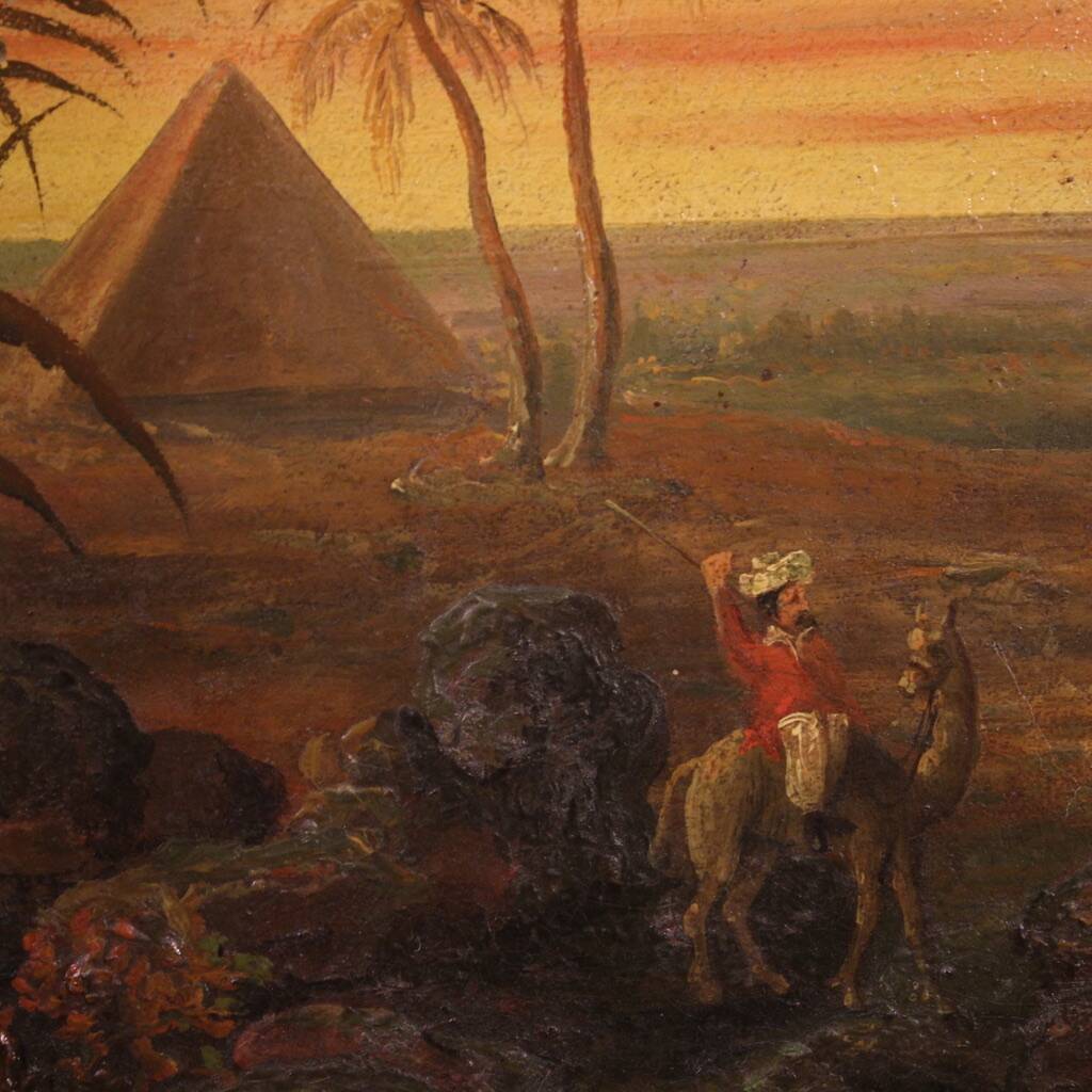 Peinture orientaliste raffinée du XIXe siècle