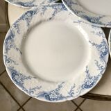 set of 6 flat plates in Iron Earth K&G Lunéville model "Angèle" late 19th century