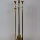 Vintage brass fireplace accessory set