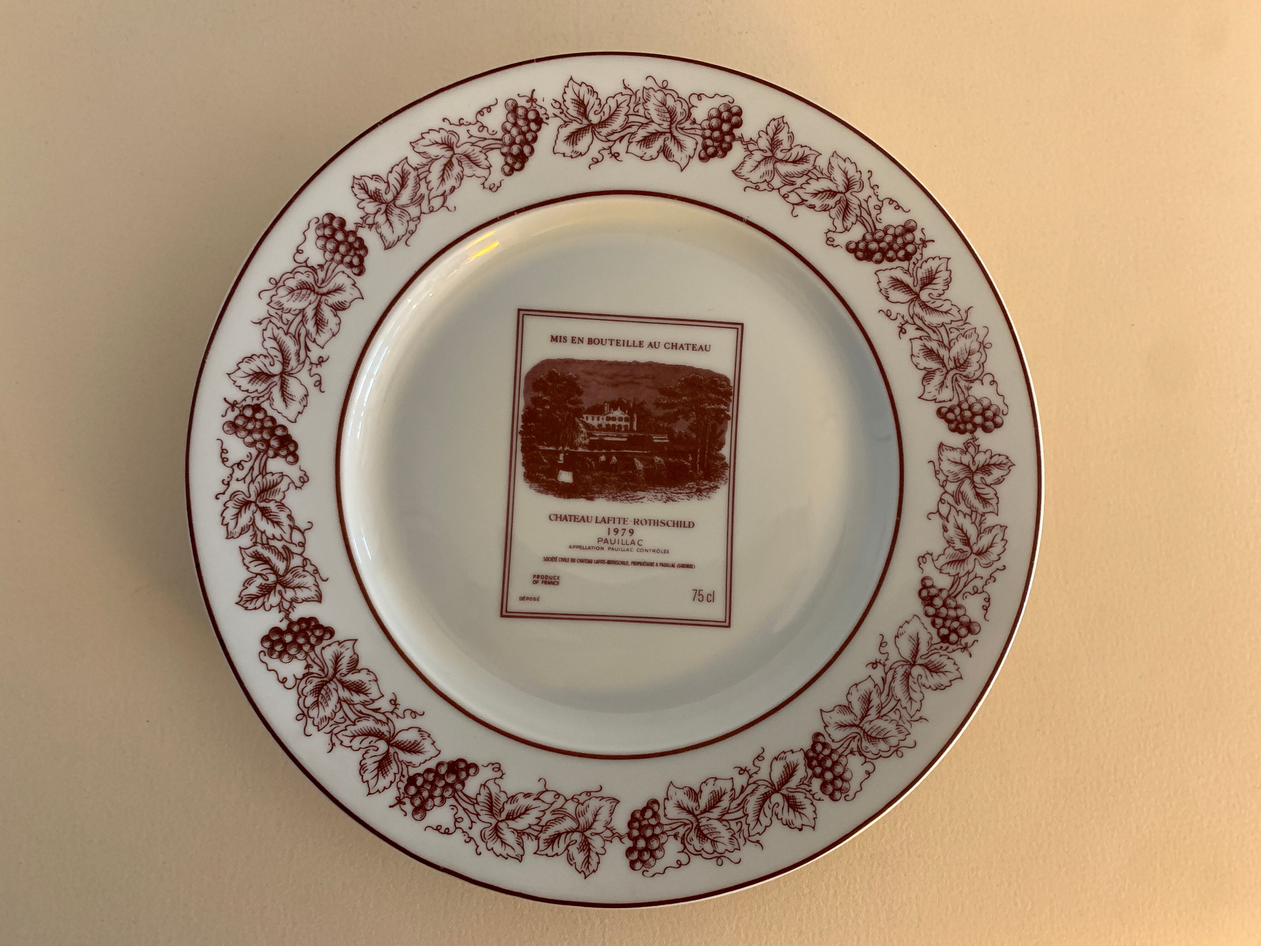 6 plates Limoges Grands Vins de Bordeaux and Châteaux du Médoc