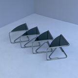 Italian modular coffee table in chrome and smoked glass