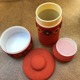 Vintage orange toilet storage boxes