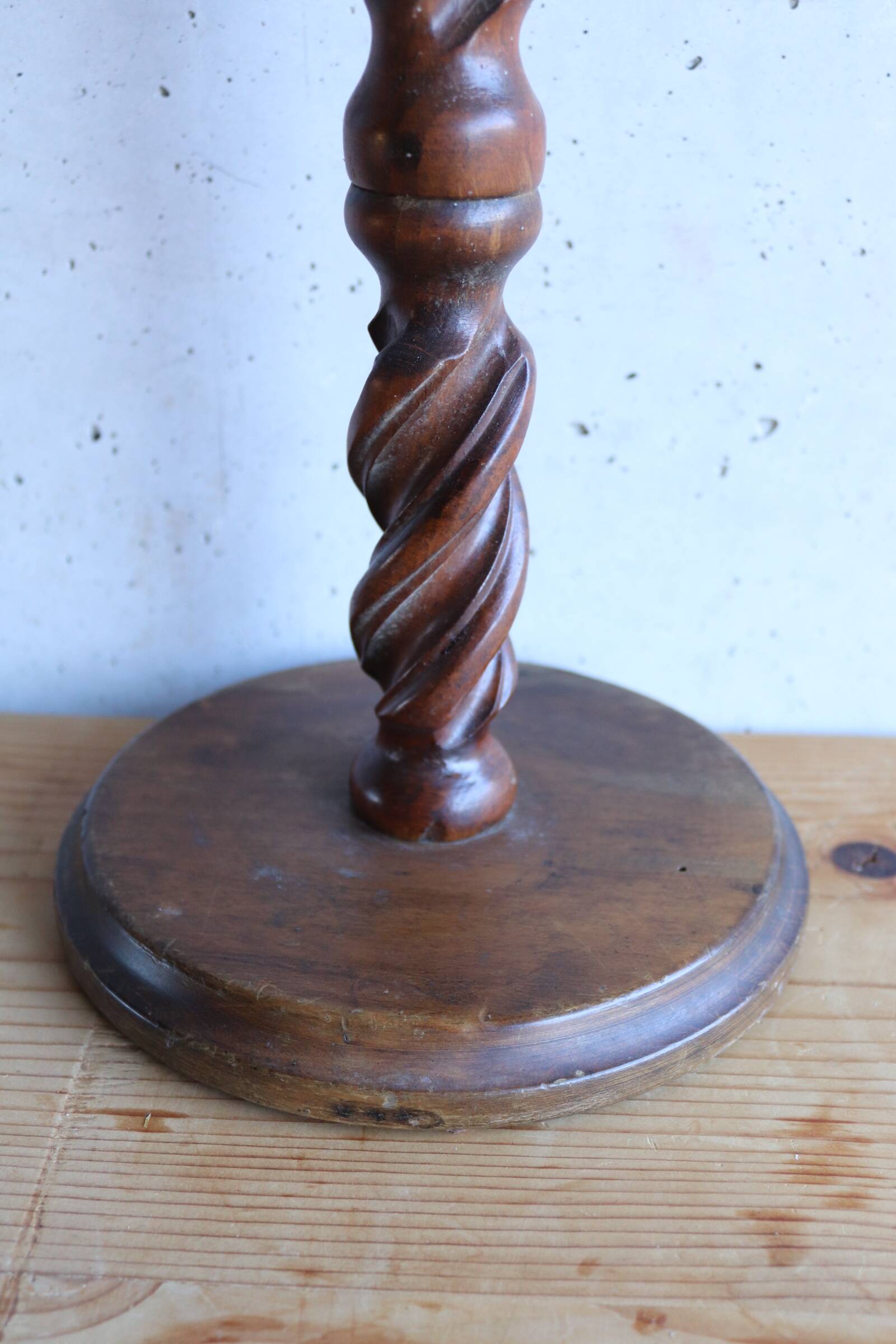 Candlestick / Bolster / Old plant holder in turned wood