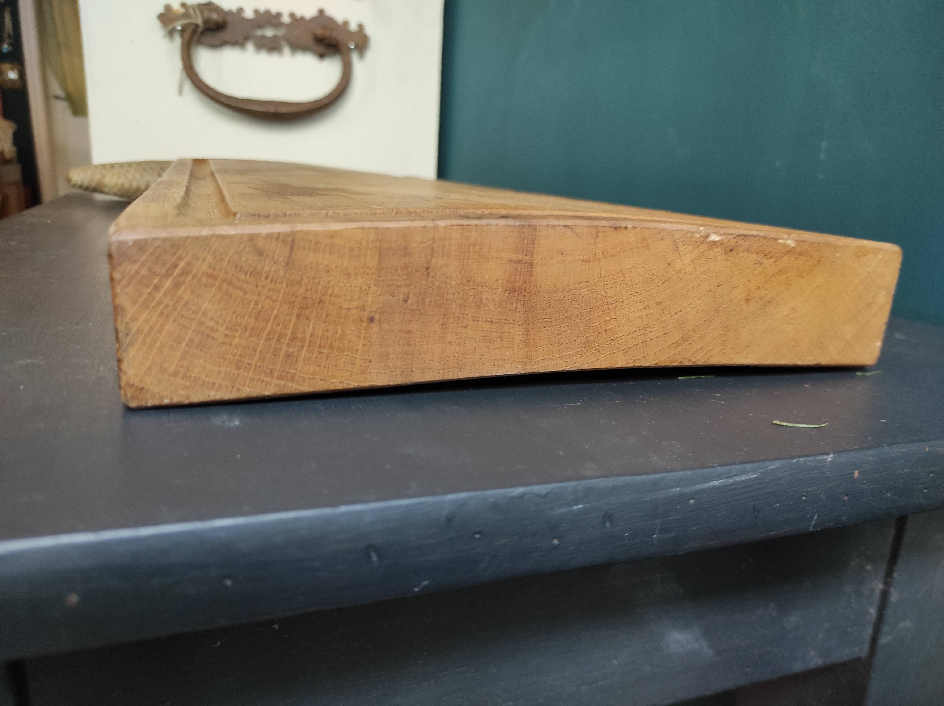 Large and heavy vintage French wooden chopping board