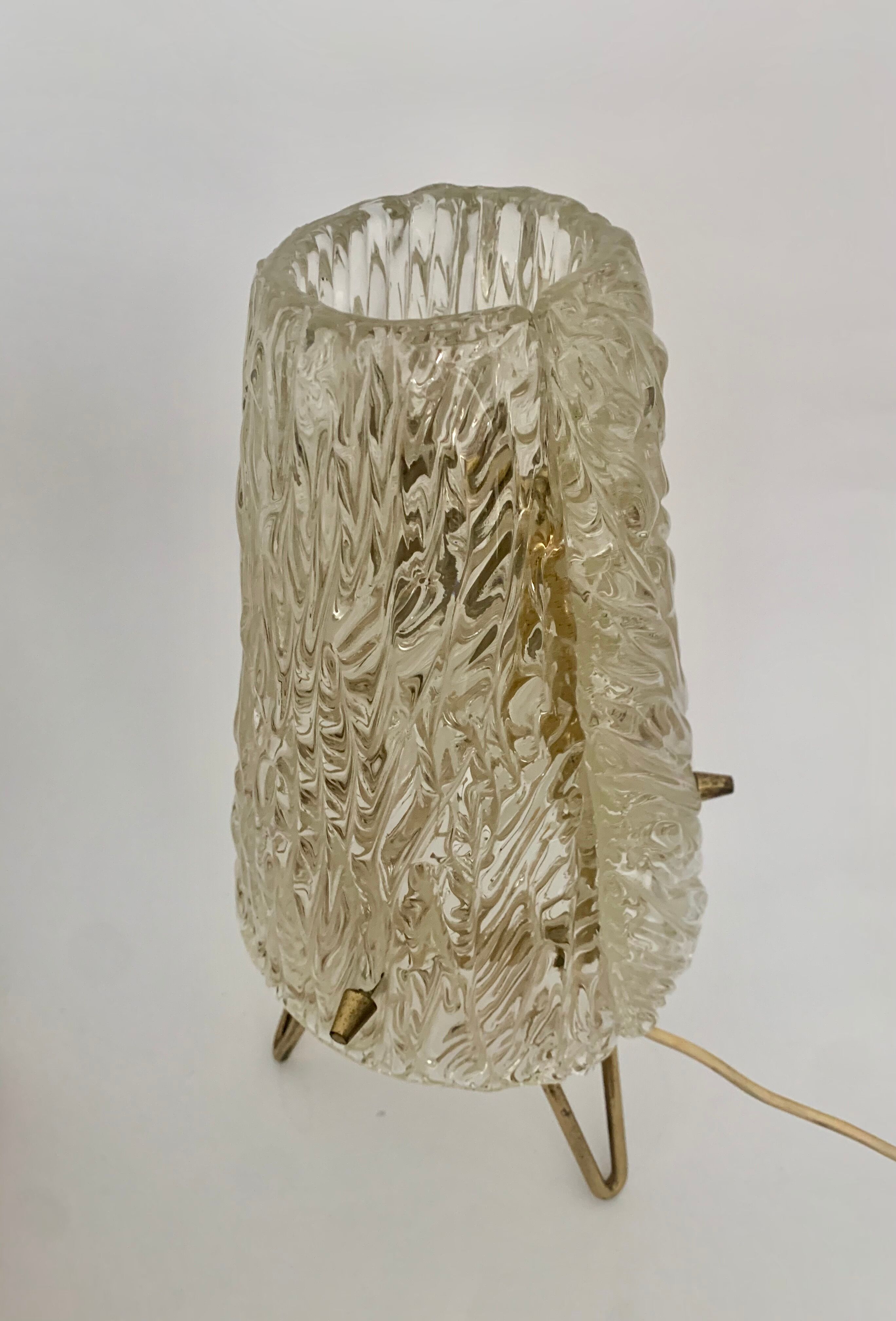 Ice Glass Table Lamp by J.T. Kalmar, Austria