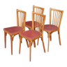 Quatres chaises de bistro Baumann années 50