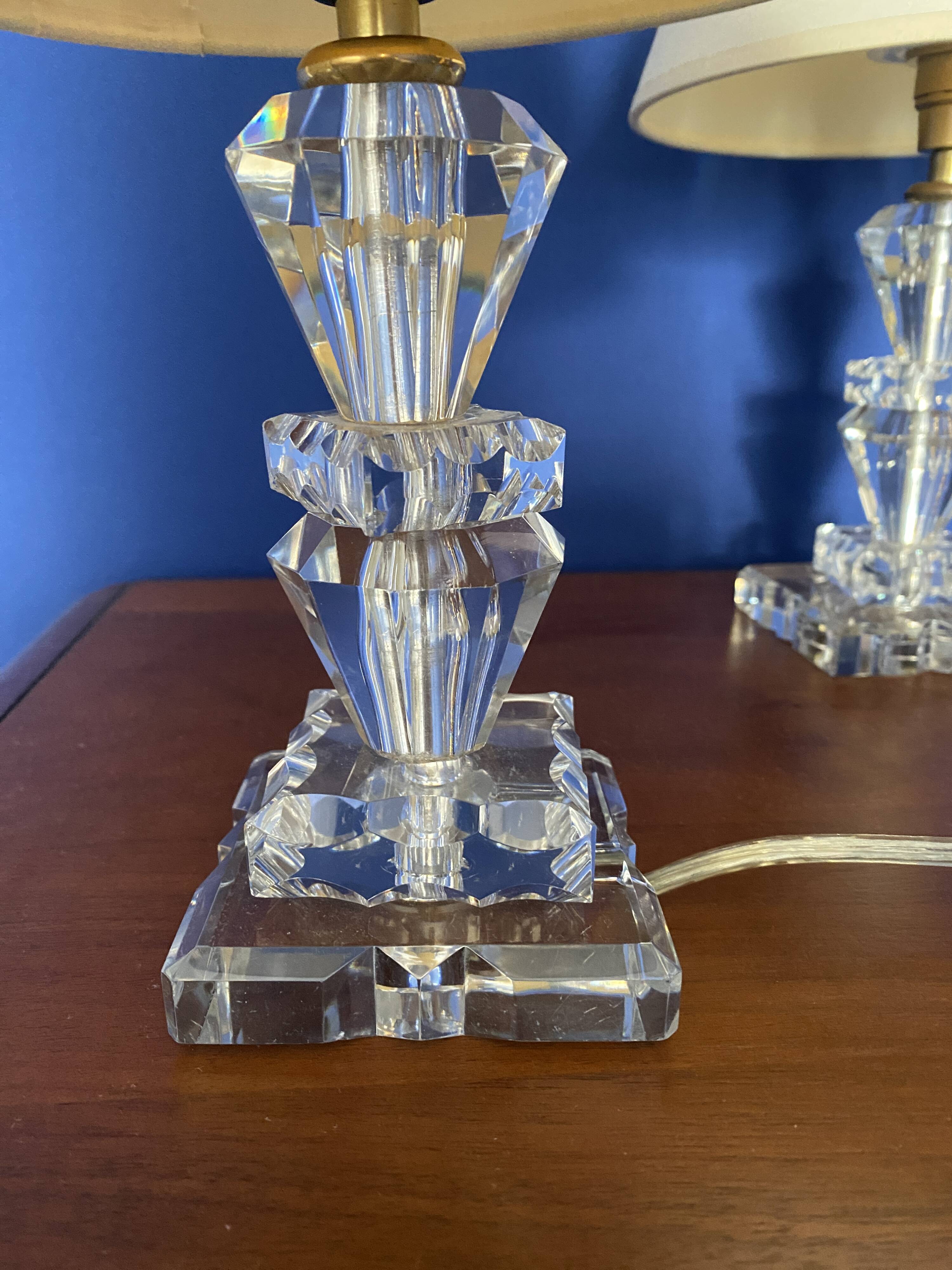 Baccarat - 2 Crystal bedside lamps